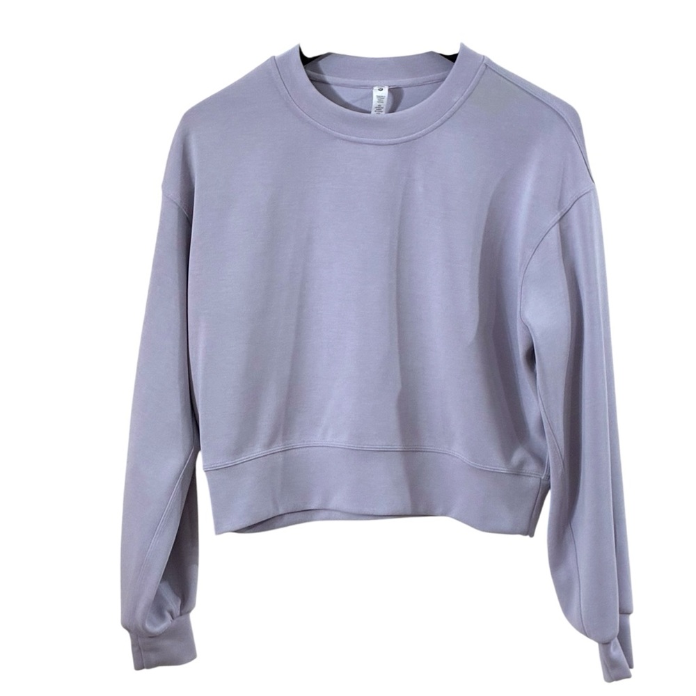 lululemon Perfectly Oversized Cropped Lavender Crew Neck Top Size: Small - Picture 3 of 8